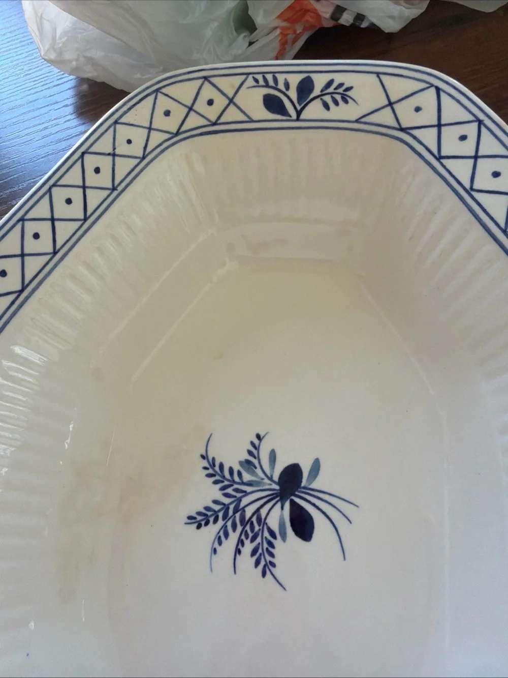 Classic Blue & White Serving Bowl -Adam’s vintage hand painted England